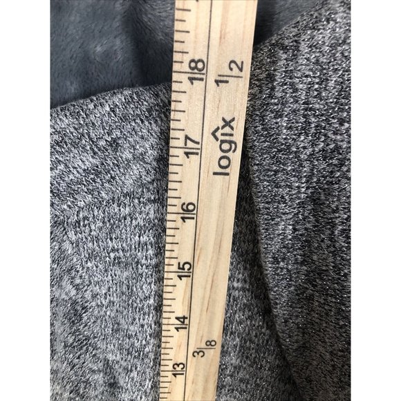 White House Black Market Women’s Sweater Gray Metallic Cowl Neck - Picture 12 of 14